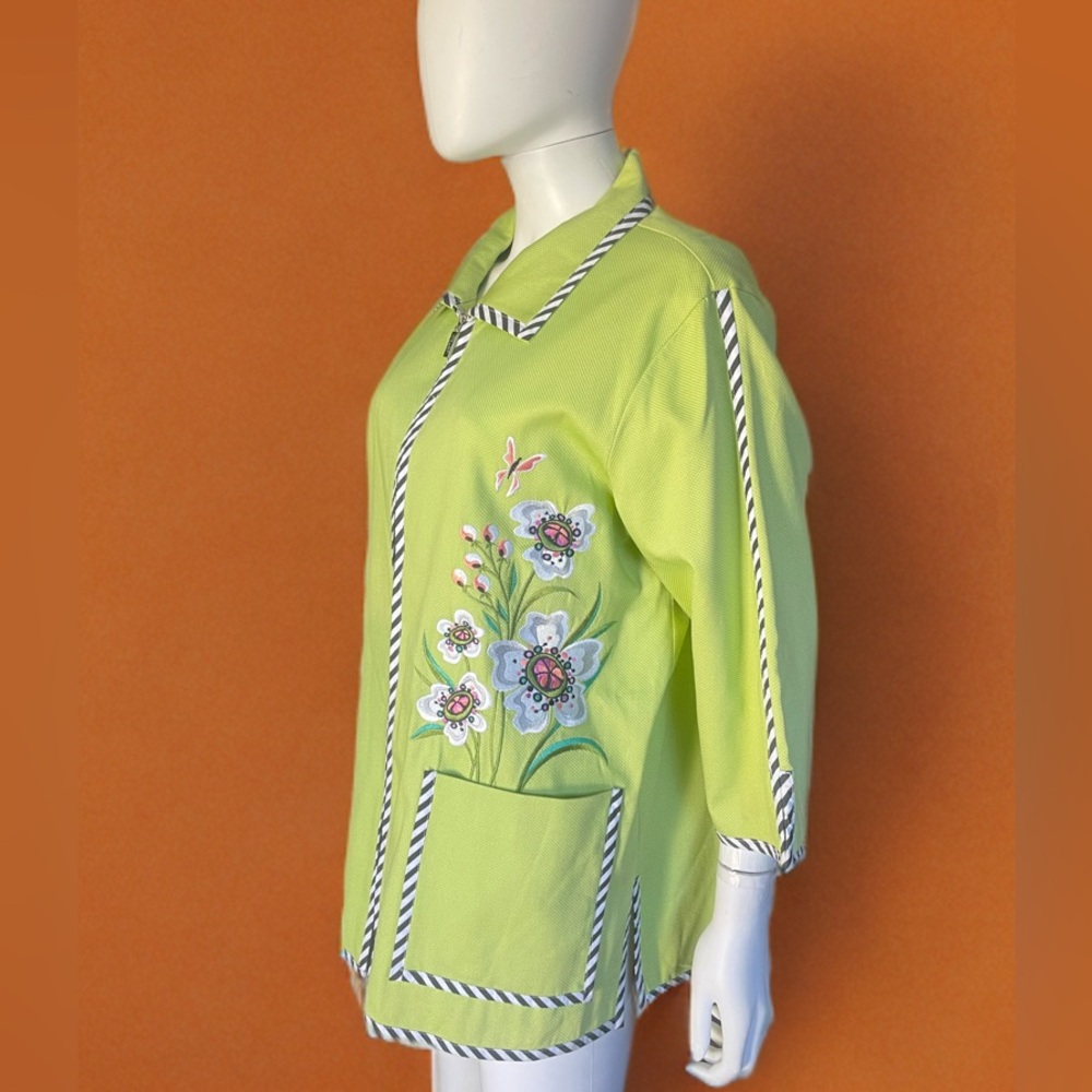Bob Mackie Vintage Green Floral Jacket
